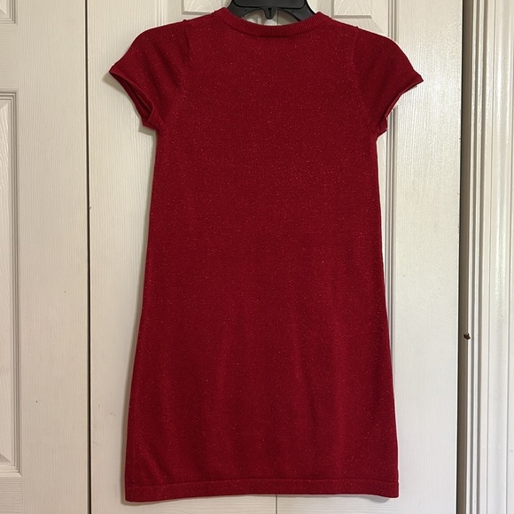 Rare Editions Red Cotton/Lurex Short Sleeve Sweater Dress - Picture 5 of 5